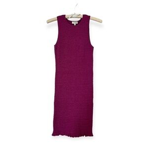 [NWT] Aritzia Wilfred Shayk Lila Burgundy Shirred Sleeveless Knit Dress - Sz S